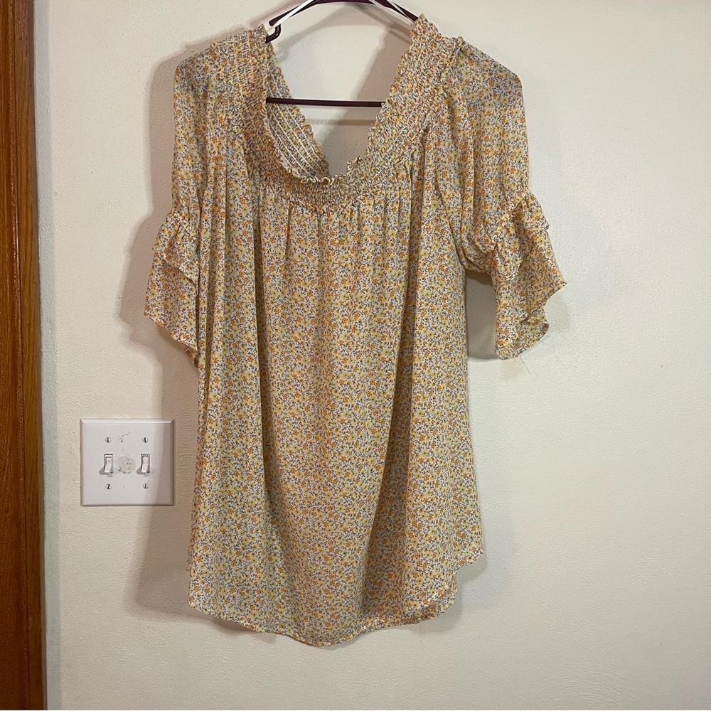 Off-The-Shoulder Dainty Floral Top